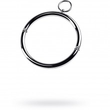 Металлический ошейник с кольцом и ключиком, цвет серебристый, размер S, ToyFa Metal 717181-S, диаметр 11.5 см.