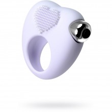 Силиконовое мужское кольцо для продления эрекции с вибрацией «Moys», цвет белый, JOS 782009, длина 6.7 см.