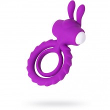 Силиконовое эрекционное кольцо на пенис «Good Bunny» с вибрацией, цвет фиолетовый, JOS 782017, длина 9 см., со скидкой