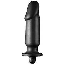 Анальная вибропробка фаллической формы «Silicone Vibrating Anal Plug», цвет черный, Tom of Finland TF1768, длина 15.2 см.