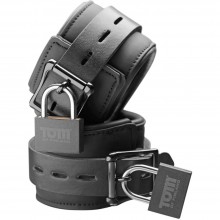 Стильные БДСМ запястники с замком «Neoprene Wrist Cuffs», цвет черный, размер OS, Tom of Finland TF2773, из материала Искусственная кожа, One Size (Р 42-48), со скидкой