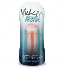 Реалистичный мужской мастурбатор-ротик «CyberSkin H2O Vulcan Shower Stroker - Deep Throat», цвет телесный, TS1600406, бренд Topco Sales, длина 15 см., со скидкой