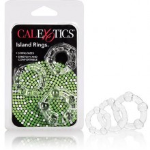 Набор из гелевых эрекционных колец различного диаметра «Island Rings», цвет прозрачный, California Exotic Novelties SE-1429-00-2, бренд CalExotics, из материала TPR