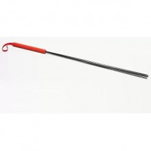 Классический БДСМ стек с кожаной ручкой, цвет красный, СК-Визит 6038-2, из материала Латекс, длина 62 см.