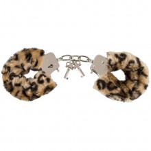 Металлические меховые наручники «Love Cuffs Leo», цвет леопард, размер OS, You 2 Toys 0526142, коллекция You2Toys, диаметр 4.5 см.
