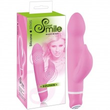 Женский вагинальный вибратор Smile «Dolphin» с клиторальным отростком, цвет розовый, You 2 Toys 0577952, бренд Orion, из материала Силикон, длина 16 см.