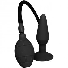 Анальная пробка с функцией расширения «Menzstuff Small Inflatable Plug» на присоске, цвет черный, Dream Toys 20836, из материала Силикон, длина 12.5 см., со скидкой