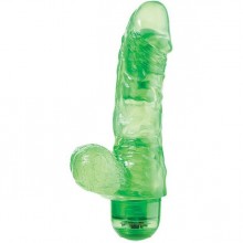 Гелевый вагинальный вибратор «Jelly Joy 6 Inch 10 Rhythms Green», цвет зеленый, Dream Toys 20842, из материала ПВХ, длина 15 см.