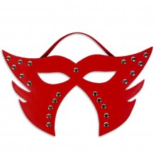 Фигурная БДСМ маска с клепками и острыми углами, цвет красный, размер OS, Пикантные Штучки DP026, One Size (Р 42-48)