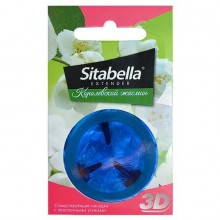Насадка-презерватив стимулирующая «Sitabella 3D - Королевский жасмин» с ароматом жасмина, упаковка 1 шт, СК-Визит 1414, цвет синий