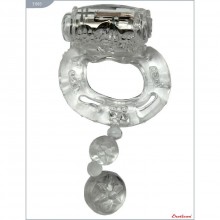 Мужское эрекционное кольцо с вибрацией и дополнительной стимуляцией, цвет прозрачный, Eroticon 31003, диаметр 2 см.
