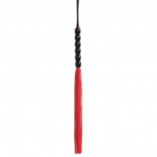 Многохвостая мини-плеть из натурального силикона, цвет черный, Джага-Джага 911-05 BX DD, цвет красный, длина 22 см.