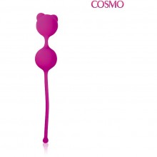 Силиконовые вагинальные шарики для интимных тренировок на шнурке, цвет фиолетовый, Cosmo BIOCSM-23009-5, диаметр 2.7 см.