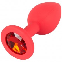 Анальная втулка с красным кристаллом «Colorful Joy» от компании Orion, цвет красный, 0517127, коллекция You2Toys, длина 7.2 см.