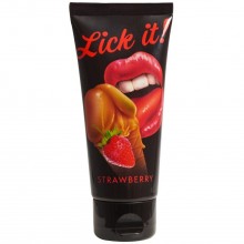 Съедобная смазка «Lick It» со вкусом клубники, объем 100 мл, 06206020000, бренд Orion, из материала Водная основа, 100 мл.