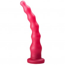 Тонкий ребристый гелевый плаг-массажер для простаты, цвет розовый, Биоклон 431300, длина 22 см.