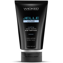 Анальный охлаждающий лубрикант Wicked Jelle Chill на водной основе, Jelle 90228, цвет Прозрачный, 120 мл., со скидкой