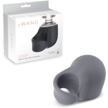 Насадка для массажера «Loop» для стимуляции головки члена, цвет черный, Le Wand LW-008, из материала Силикон, цвет Серый, со скидкой