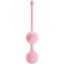 Утяжеленные силиконовые вагинальные шарики на сцепке из коллекции Pretty Love от Baile, цвет розовый, bi-014491-1, длина 16.3 см.