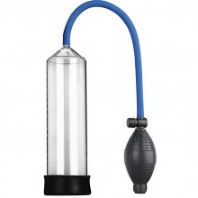 Ручная вакуумная помпа «Pump X2» с грушей и клапаном, цвет прозрачный, Eroticon 30499, длина 18 см.