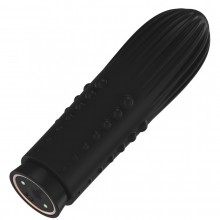 Вибропулька перезаряжаемая «Turbo Rechargeable Bullet Lush», цвет черный, SH-ELE011BLK, длина 9.8 см.