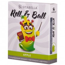 Стимулирующий латексный презерватив «Roll & Ball» с усиками и ароматом яблока, упаковка 1 шт, СК-Визит SIT 1428 BX