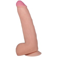 Реалистичный гибкий фаллоимитатор с мошонкой на присоске «F Line», цвет телесный, Биоклон 583603, бренд LoveToy А-Полимер, длина 22 см.