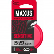 Латексные ультратонкие презервативы «Sensitive №3», упаковка 3 шт, Maximus 5939mx, бренд Maxus, 3 мл.