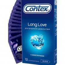 Латексные презервативы «№ 12 Long Love» с анестетиком, продлевающие удовольствие, упаковка 12 шт, Contex Contex 12 Long Love, длина 18 см.
