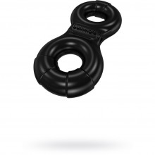 Виброкольцо с петлей для мошонки от Bathmate - «Eight», цвет черный, BM-CR-EG, диаметр 2.5 см.