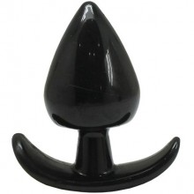 Конусовидная анальная пробка для ношения с широким основанием, цвет черный, Eroticon 31048, длина 5 см.