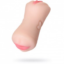 Двойной ручной реалистичный мастурбатор Juicy Pussy «Pretty Mouth», цвет телесный, ToyFa 893020, из материала CyberSkin, длина 17 см.