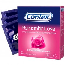 Презервативы Contex «Romantic Love» ароматизированные, упаковка 3 шт, Contex Romantic №3, из материала латекс, длина 18 см.