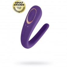 Интимный вибратор для пар Satisfyer «Double Classic», перезаряжаемый, цвет фиолетовый, длина 9 см.