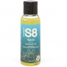 Массажное масло «S8 Massage Oil Refresh» с ароматом хлопка и сливы, объем 50 мл, Stimul8 STR97426, 50 мл.