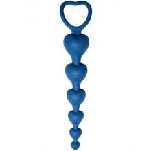 Анальная цепочка «Love Beam» из силикона с кольцом, цвет синий, Le Frivole Costumes 05510, длина 19 см.