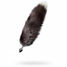 Анальная втулка «Metal by TOYFA» хвостом черно-бурой лисы, длина 45 см.