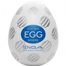 Мужской ручной мини-мастурбатор Tenga Egg «Sphere», цвет белый, T528, длина 6 см.