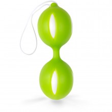 Вагинальные шарики из силикона с петелькой и сцепкой от компании Brazzers, цвет салатовый, BRBT001, цвет Зеленый, длина 10.5 см.