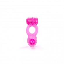 Стимулирующее эрекционное кольцо c вибрацией от компании Brazzers, цвет розовый, BRC007, длина 5.5 см.