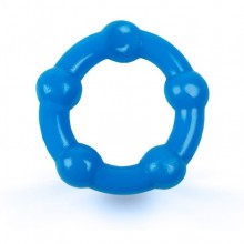Эрекционное кольцо с бусинами от компании Brazzers, цвет голубой, BRH004, из материала Резина, диаметр 2 см., со скидкой