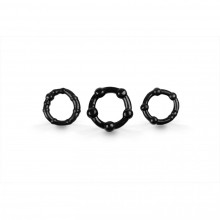 Набор из трех эрекционных колец от компании Brazzers, цвет черный, BRH013, из материала TPE, диаметр 2 см.