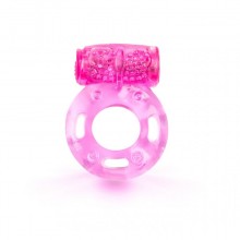 Эрекционное кольцо с вибропулей от компании Brazzers, цвет розовый, BRRC026T, длина 5 см.