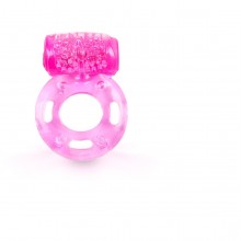 Эрекционное кольцо с вибропулей от компании Brazzers, цвет розовый, BRRC028T, длина 3 см.