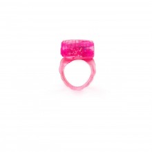 Эрекционное кольцо с вибропулей от компании Brazzers, цвет розовый, BRRF001, из материала TPE, длина 3 см.