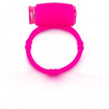 Эрекционное кольцо с вибрацией от компании Brazzers, цвет розовый неон, BRRF004S, из материала Резина, длина 3 см., со скидкой