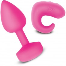 Набор анальная пробка и вибро-кольцо на палец «Gvibe Gkit» с USB зарядкой, цвет розовый, FT10387, бренд Fun Toys, длина 8 см.