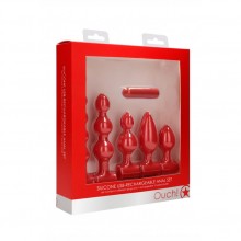   5      USB-Rechargeable Anal Set, , Shots Media OU444RED,  Ouch!,  18 .