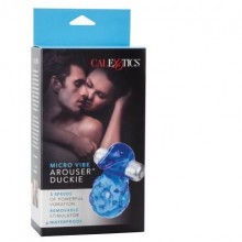 Эрекционное кольцо с вибрацией «Micro Vibe Arouser Duckie» от компании California Exotic Novelties, цвет голубой, SE-8938-12-3, бренд CalExotics, из материала TPE, длина 6.25 см., со скидкой