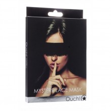 Кружевная повязка на глаза закрытая «Myst&232re Lace Mask», черная, Shots Media OU081BLK, из материала Шелк, коллекция Ouch!, длина 95 см.